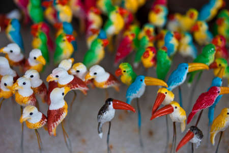 colorful bird sculptureのeditorial素材