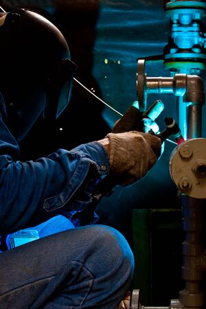 welder at factory workのeditorial素材
