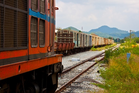 thai old train at stationのeditorial素材