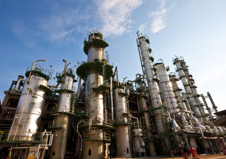 refinery plant in blue sky