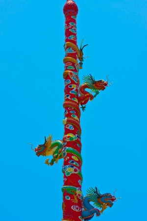 dragons on blue skyの写真素材