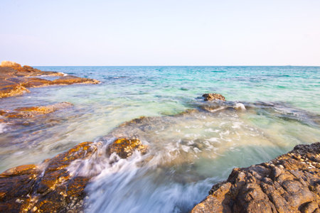 the splashing wave at Rayong beach