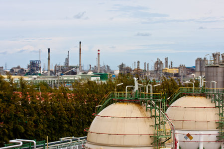 gas tank in industrial plantのeditorial素材