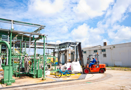 forklift  working in fatory