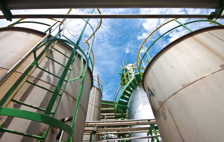 liquid tanks in tetrochemical plantの写真素材