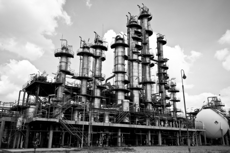 column tower in petrochemical plantのeditorial素材