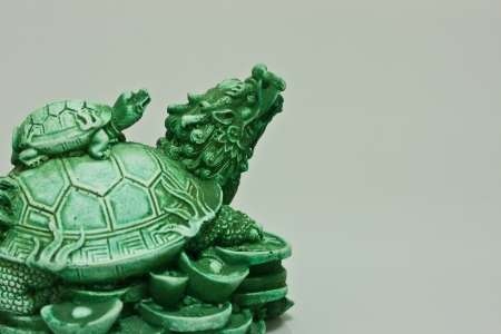 Chinese dragon turtle prosperity figurineの写真素材