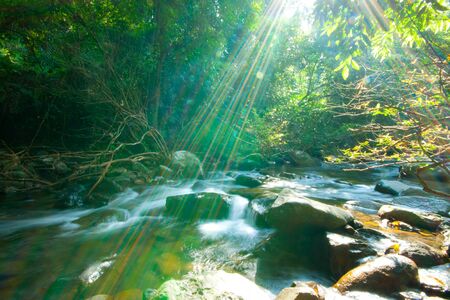 waterfall in thai national park  In the deep forest on mountain の写真素材