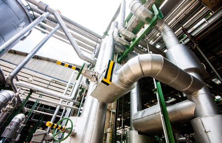 steel pipelines ,steam zone in factory