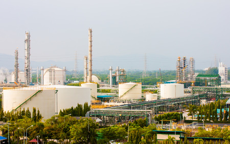 oil storage tank in petrochemical refinery industry plant in petroleum and heavy industrial plantのeditorial素材