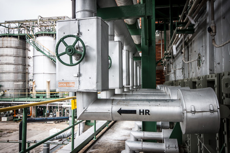 steel pipelines zone in factoryの写真素材