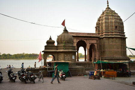 Maheshwar Fort, Narmada, Indore MP Indiaの写真素材