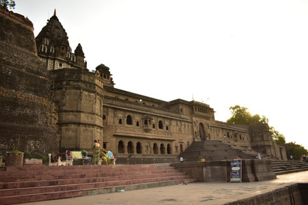 Maheshwar Fort, Narmada, Indore MP Indiaの写真素材