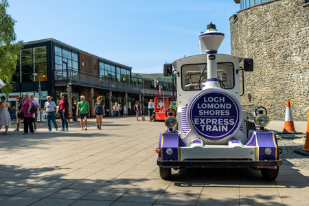 Loch Lomond, Scotland - July 25th 2021: Express Train at Loch Lomond Shores during the summer, Balloch, Scotlandのeditorial素材