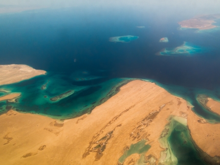Beautiful beach from air in Red sea, Egyptの写真素材