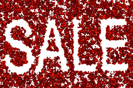 Discount inscription of red gemsの写真素材