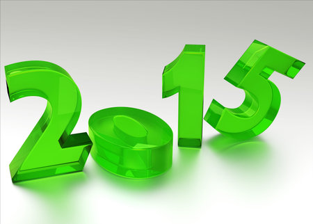 Transparent green numbers 2015