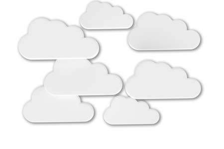 vector illustration of clouds on a white backgroundの写真素材