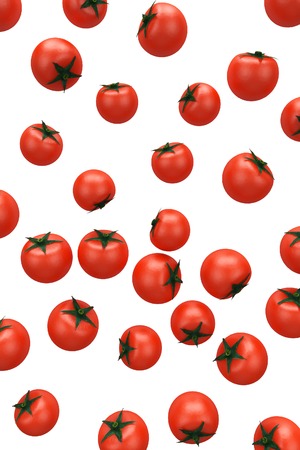 red tomatoes on white backgroundの写真素材