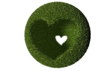 ball of grass in the center heartの写真素材