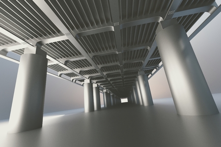 Urban view. Place under the bridge. 3d renderの写真素材