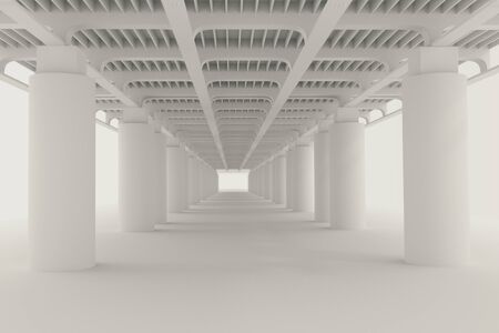 Urban view. Place under the bridgeの写真素材