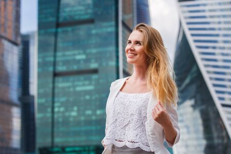 Portrait of a beautiful young business womanの写真素材