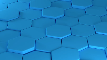 Abstraction consisting of sets blue polygons
