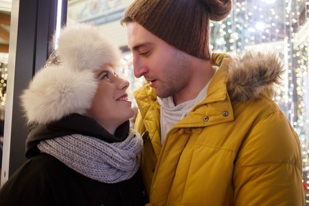Walk of romantic young coupleの写真素材