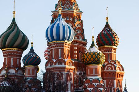Temple with colorful cupolas dayの写真素材
