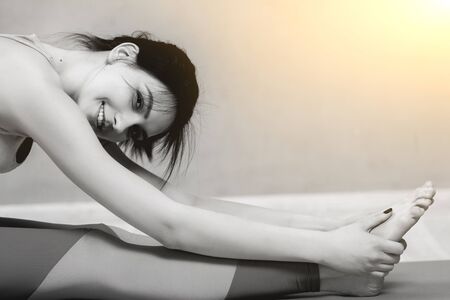 Black-and-white photo with light effectの写真素材