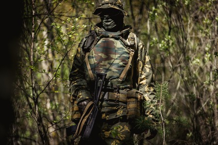 Portrait of soldier in uniformsの写真素材