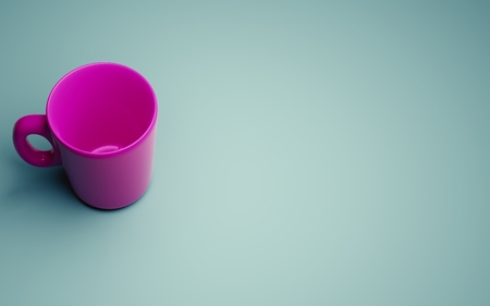 Coffee or Tea Cup pink. 3d renderの写真素材