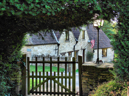 A Pleasant View of the American flag flying near Wotton Under Edge, Gloucestershire, United Kingdom 
