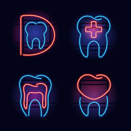 Colorful neon signsのイラスト素材