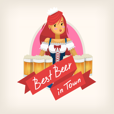 Label for a beer pub isolated vector illustration.のイラスト素材