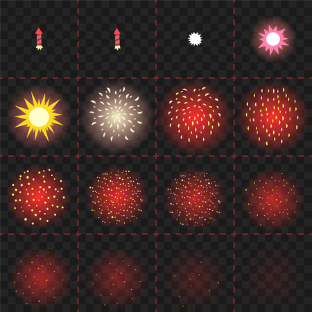 Cartoon firework explosion animationのイラスト素材