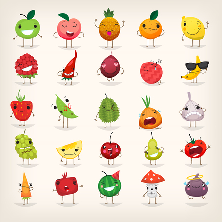 Fruit and vegetables emojiのイラスト素材