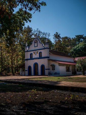 Goa, India - December 22, 2018 : Old church in Goa located on cabo de rama fort in canaconaのeditorial素材