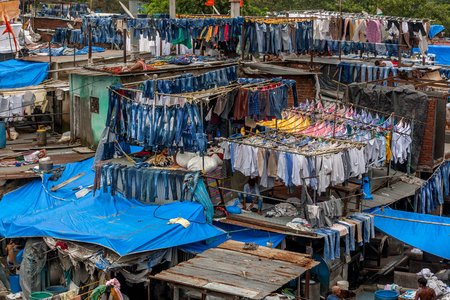 MUMBAI, INDIA - JULY,10 2016 : Famous Laundry in Mumbai - Dhobi Ghatのeditorial素材