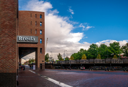 Breda, Netherlands - August 25, 2018 : Bredaâs new railway station voted the best building of 2017のeditorial素材