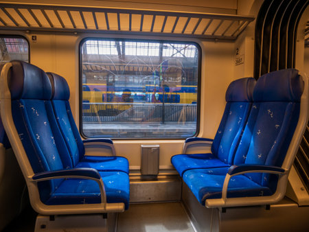 Amsterdam, Holland - August 26, 2018 : A modern train at Amsterdam Central station