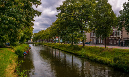 Breda, Netherlands - August 26, 2018: Beautiful landscape of Breda, a city located in the province...