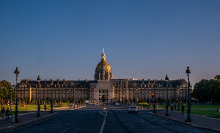 Paris, France - August 15, 2018 : Les Invalides is a complex of museums and tomb in Paris, the military history museum of France, and the tomb of Napoleon Bonaparte. At 1860, Napoleon's remains bury in here.のeditorial素材