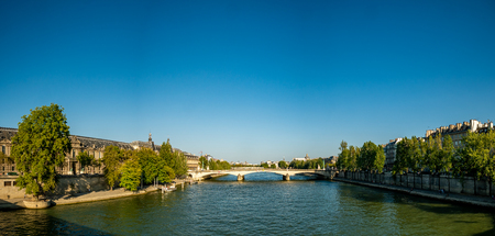 Paris, France - August 15, 2018 : Panoramic view of River Seineのeditorial素材