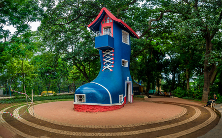 Mumbai, India - July 28,2018: Refurbished Old Woman's Shoe is one of the tourist attraction at Kamala Nehru Park in South Mumbaiのeditorial素材