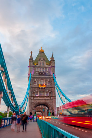 London, United Kingdom - June 27, 2015 :Tower bridge, iconic symbol of London, visited by tourist across the worldのeditorial素材