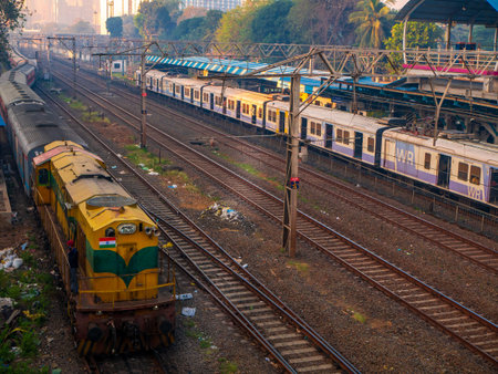 MUMBAI, INDIA - December 29, 2021: Mumbai local train transportation, one of the busiest commuter...