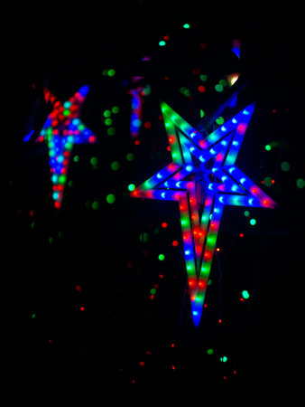 The very shine and beautiful LED lights decorated in the hotel for Christmas preparations