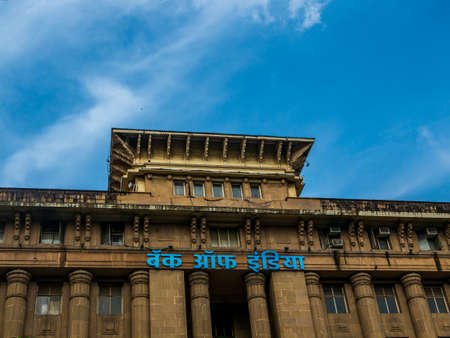 MUMBAI, INDIA - October 2, 2021 : Bank of India head office building built by British in South Mumbai. Colonial building. Mumbai Cityscape.のeditorial素材